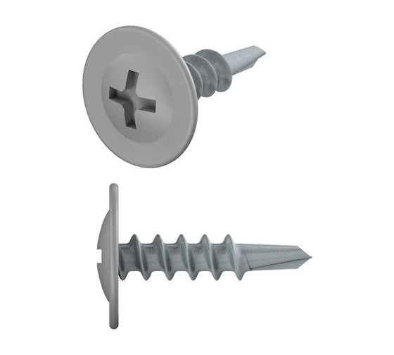 Саморез с прессшайбой STARFIX 4,2x19 мм, цинк, со сверлом, RAL 7004, 150 шт. SMP1-87305-150 1