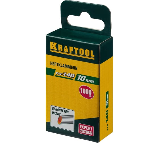 Скобы для степлера KRAFTOOL тип 140 (G/11/57) , калибр 20GA, 10мм, 1000шт 31680-10