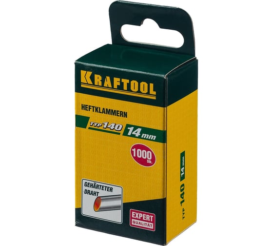 Скобы для степлера KRAFTOOL тип 140 (G/11/57) , калибр 20GA, 14мм, 1000шт 31680-14