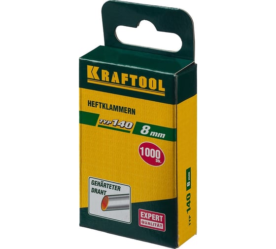 Скобы для степлера KRAFTOOL тип 140 (G/11/57) , калибр 20GA, 8мм, 1000шт 31680-08
