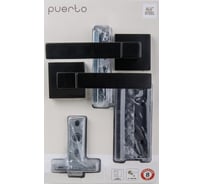 Комплект дверной фурнитуры PUERTO ручка, защелка межкомнатная, петли без врезки, черный SET 521-03 5-45PL 2S Black