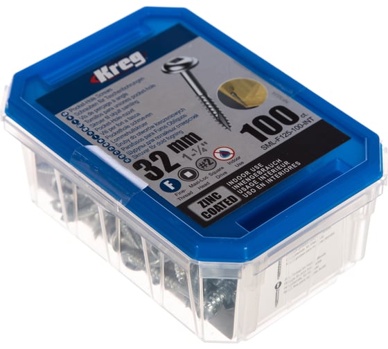 Шурупы с мелким шагом 1-1/4 (100 шт.) KREG SML-F125-100-INT