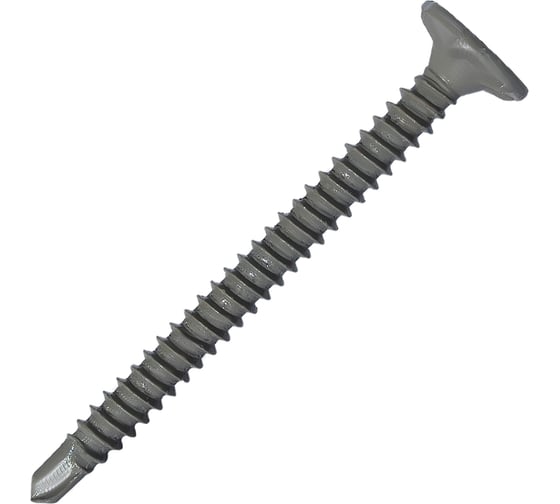 Саморез для облицовочных панелей HARDWEX ТМ HWX2-GG-P4-3.9x45 мм, Phillips №2, GREY E-COAT, 500 шт. 3000000000601