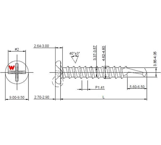 Саморез HARDWEX ТМ HWX5-GC-P6-4.8x19 мм, св.№3, Phillips №2, GREY E-COAT, 1000 шт. 5190000000737