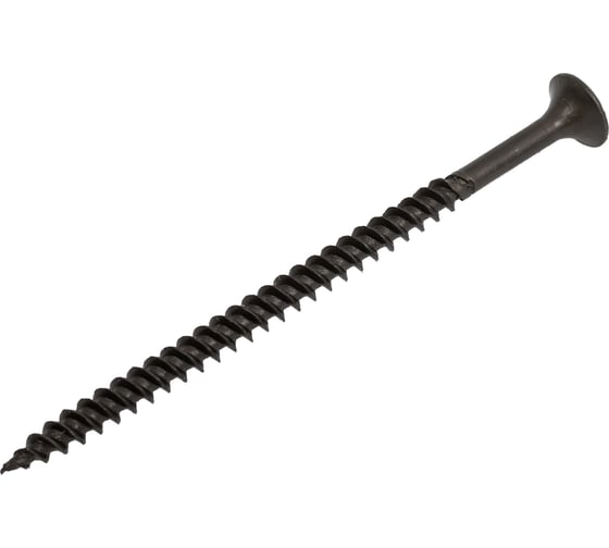 Саморез по металлу КВАДРА черный, 3.8x65, кop. 50 шт., PH2, частая резьба, для гкл 380642002050 1