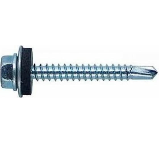 Кровельный саморез КВАДРА 5.5x51 цинк, кор. 100 шт., сверло PT.3 шайба EPDM 550511000100 1