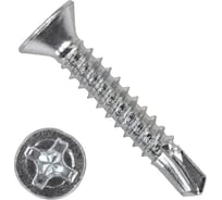 Саморез КВАДРА DIN 7504 P 4.2x50 цинк, yп. 10 шт., потайной, шлиц PH2, сверло 504205010812