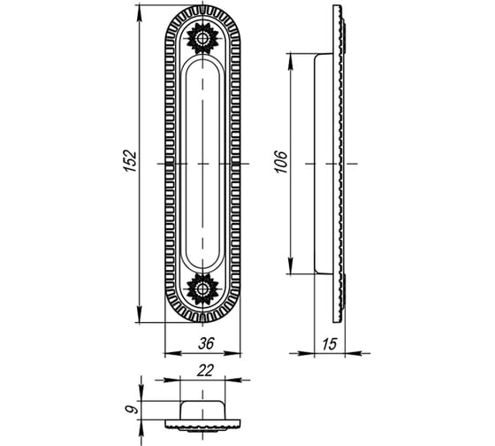 Ручка для раздвижных дверей ARMADILLO SH.CL152.010 (SH010/CL) AS-9 античное серебро 33757