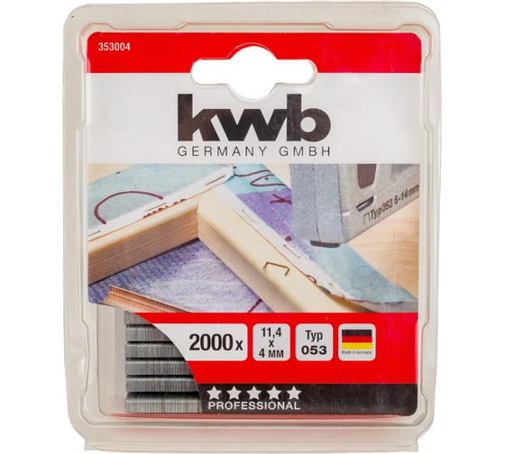 Скоба (2000 шт; 4 мм; Тип 053) для степлеров KWB 353-004