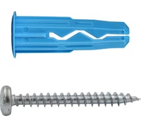 Универсальный нейлоновый дюбель ЕВРОПАРТНЕР синий, multi pro, 8x32 мм, шуруп multi, полукруглая голова, tx25, zn, 4,5x40 мм, бита tx, 12 шт. RB3 0139