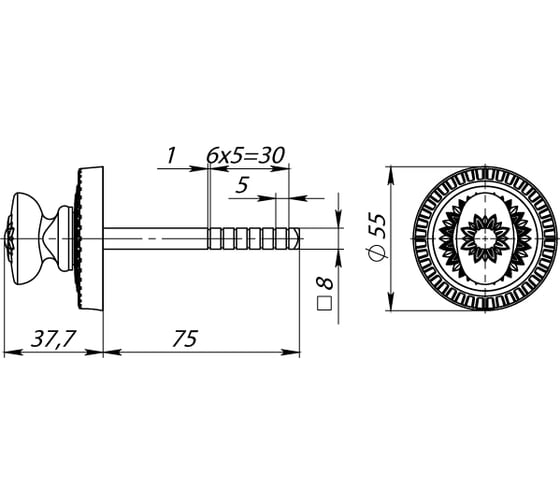 Поворотная ручка ARMADILLO BKW8.R.CL55 (BKW8/CL) ABL-18 темная медь 34949