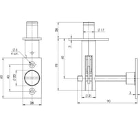 Задвижка врезная db 860 cp хром 60мм