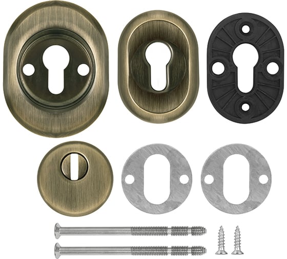 Броненакладка FUARO DEF.CRE/OV-set.9726 (DEF 9726) M6x90 врезная с чашкой AB-6 зелёная бронза 38799