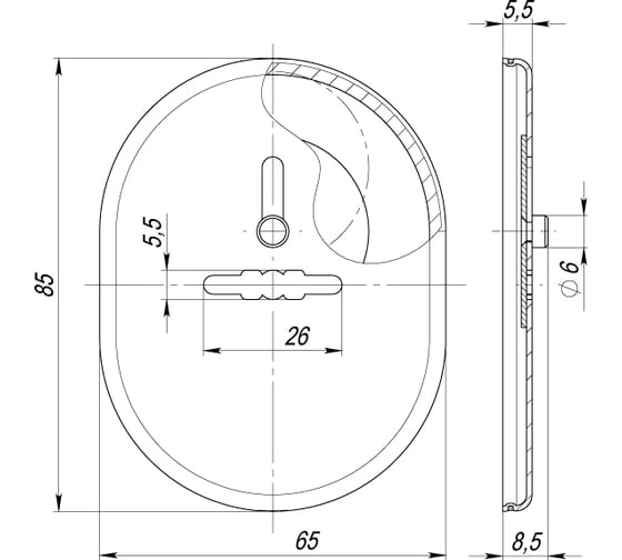 Накладка на сувальдный замок FUARO (ESC 476) с шторкой СР хром ESC.S-lift.SF/OV.476 27953