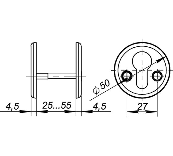 Накладка на цилиндр FUARO (ESC-С-001) CP хром ET.R.FIN001 38109