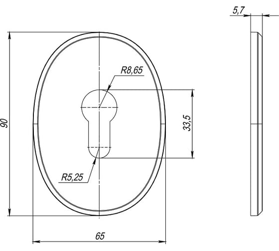 Накладка на цилиндр FUARO (ESC 473 eco) CP хром ESC.C.ECO/OV.473 44589