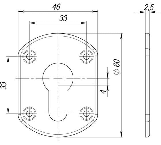 Накладка на цилиндр FUARO (ESC031) CP хром (2 шт.) ESC.C+C/OV.set 28283