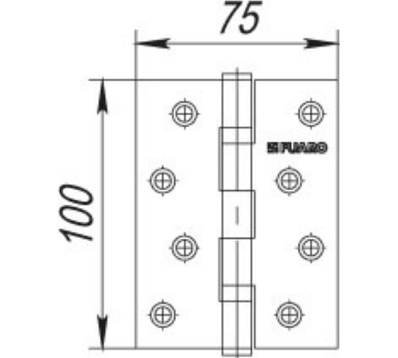 Универсальная петля FUARO SN (2BB 100x75x2,5) матовый никель (2 шт) IN4200U 18813