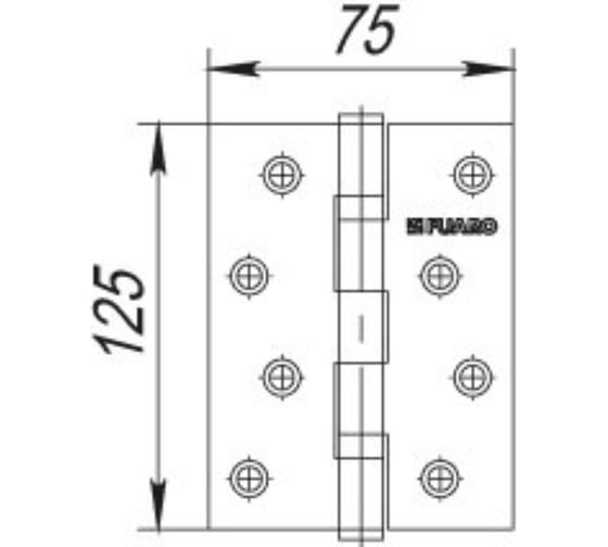 Универсальная петля FUARO AB (2BB 125x75x2,5) бронза (2 шт) IN5200U 18817
