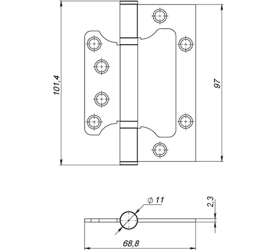 Универсальная петля AJAX без врезки IN4000W BL (100/P-2B 100x2,3) черный 45305