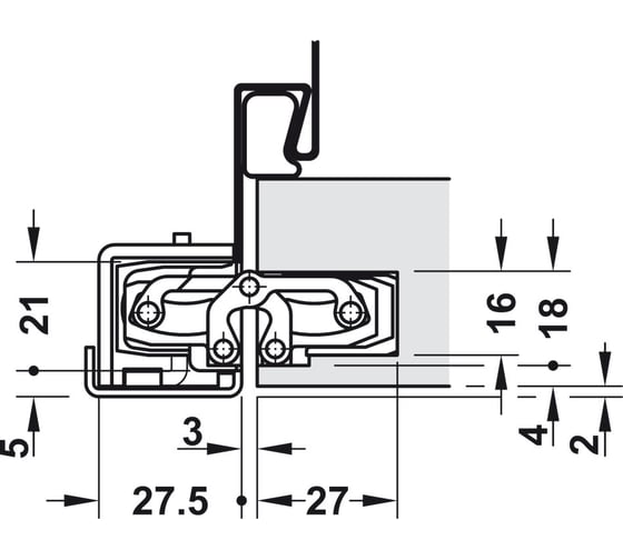 Скрытая петля Hafele TECTUS TE 240 3D нержавеющая сталь 924.18.904
