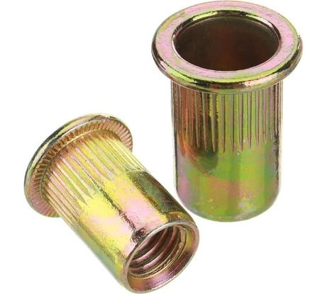 Резьбовая заклепка STARFIX М4 цилиндрический бортик, желтый цинк, 500 шт. SMC1-48526-500