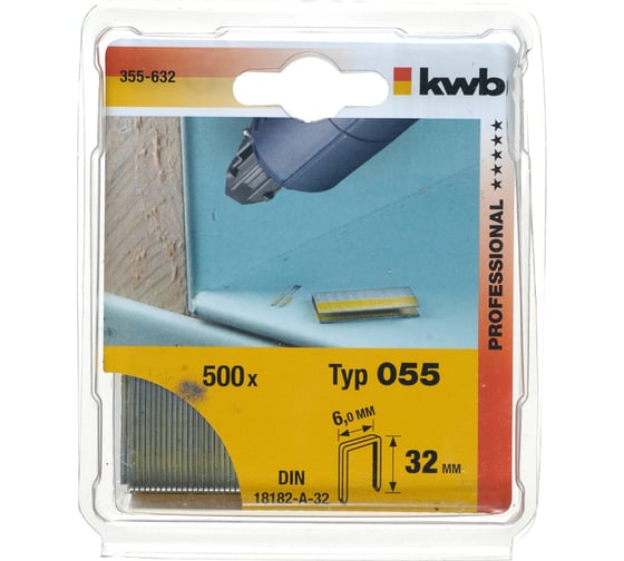 Скоба (600 шт; 32 мм; Тип 055) для степлеров KWB 355-632 1