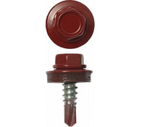 Саморез КР со сверлом, 5,5x25 мм, RAL-3011 темно-красный, 5 кг в коробке Zitar 140564