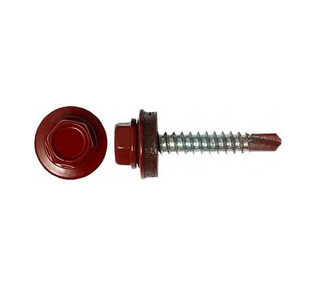Саморез КР со сверлом 4,8x28 мм RAL 3011 темно-красный, 5 кг в коробке Zitar 140562
