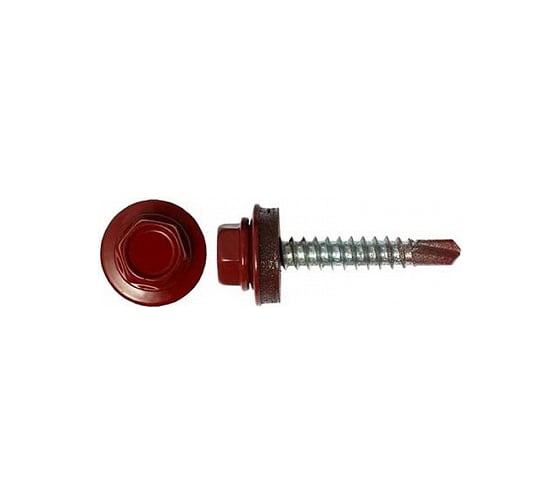Саморез Tech-Krep КР сверло, 4.8x28 мм, RAL 3011, тёмно-красный, 5 кг, коробка 140562