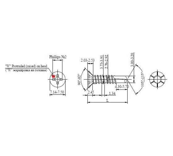 Саморез для оконных конструкций HARDWEX ТМ HWX2-GK-P5-3.9x19 мм, св.№3, Phillips №2, цинк, 1500 шт. 3000000000533
