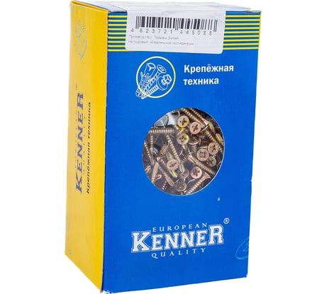 Оконный саморез со сверлом Kenner Жёлтый цинк под автомат 3,9х35 Kn 500шт сжс3935ф