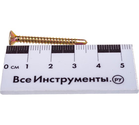 Оконный саморез со сверлом Kenner Жёлтый цинк под автомат 3,9х35 Kn 500шт сжс3935ф