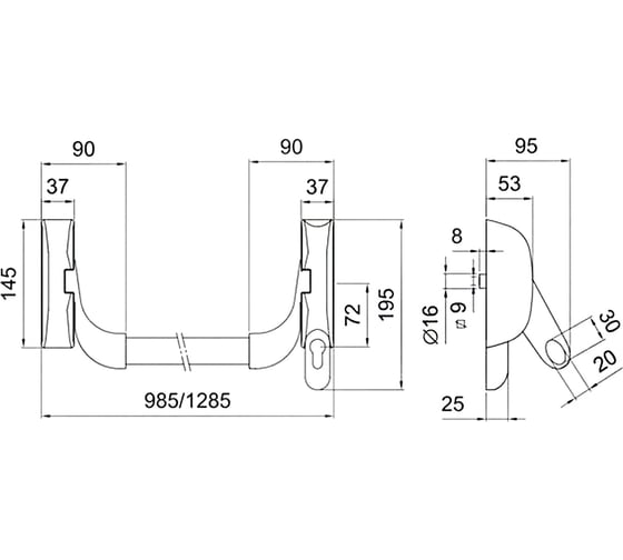 Механизм антипаники бара Doorlock DL PD910FR-BAR PZ72mm, серебристый MG, огнестойкий, без внешней ручки 75444