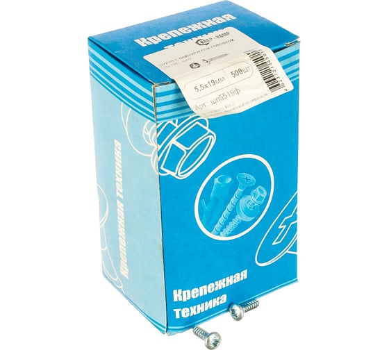Шуруп с полукруглой головкой КРЕП-КОМП DIN7981 5,5х19 500шт шп5519ф