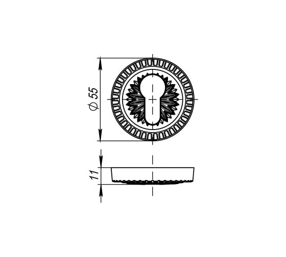 Накладка под цилиндр ARMADILLO ET.R.CL55 (ET/CL) AS-9 античное серебро 27835