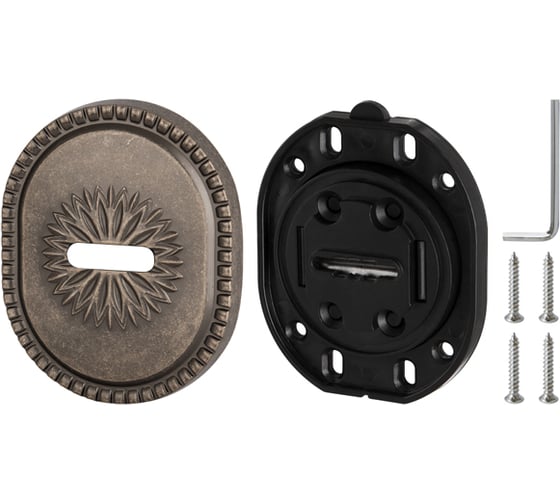 Накладка на сувальдный замок ARMADILLO ESC.S-auto.CL/OV (PS-DEC CL) AS-9 античное серебро 34931