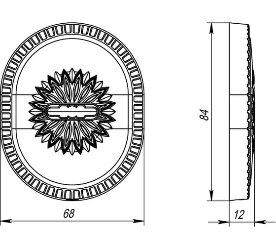 Накладка на сувальдный замок ARMADILLO ESC.S-auto.CL/OV (PS-DEC CL) AS-9 античное серебро 34931