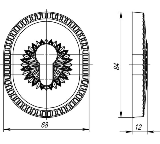 Накладка на цилиндр ARMADILLO ESC.C.CL/OV (ET-DEC CL) AS-9 античное серебро 34915