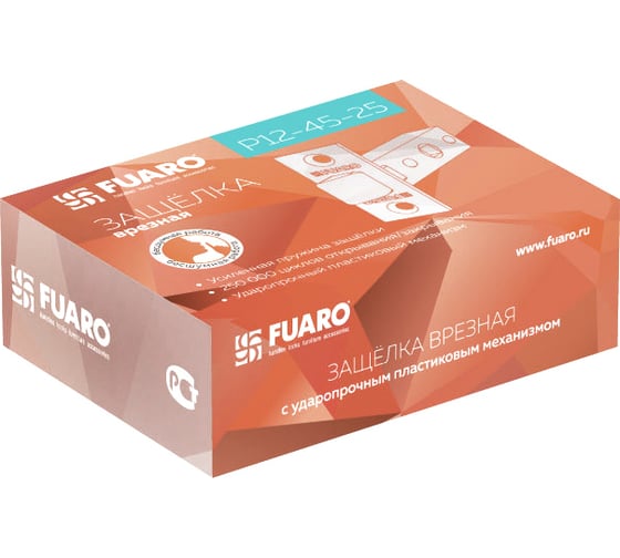 Врезная защелка FUARO PLASTP12-45-25 SSC сатин/хром 45441