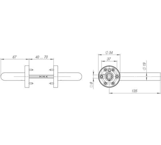 Раздельная ручка FUARO R.DSS201-0201/19 (DSS-0201/19) INOX 201 42041