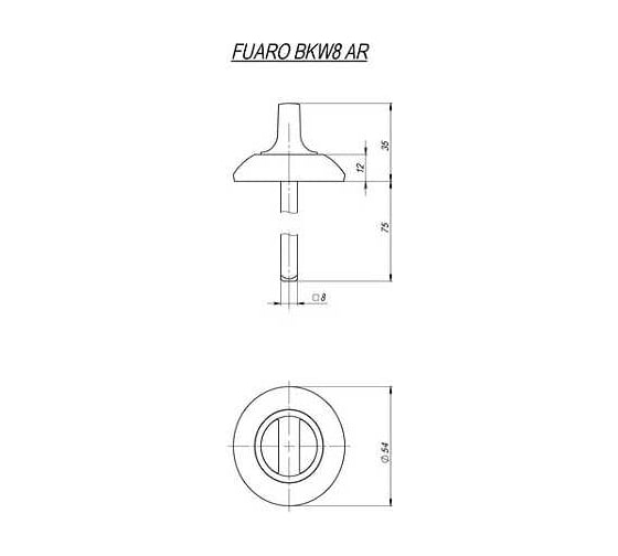 Поворотная ручка FUARO BKW8x75.R.AR54 (BKW8x75 AR) CP-8 хром 30373