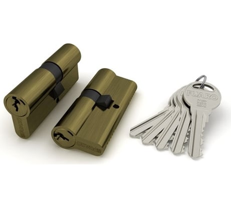 Цилиндровый механизм FUARO (100 ZA/60) 1000ZAKey60(25+10+25) AB бронза 5Key 40999