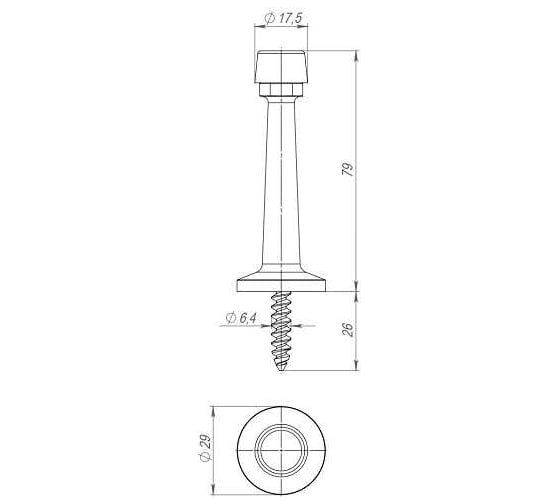 Дверной настенный упор FUARO STOPPER/15 (DS-15) BL-24 черный 43251