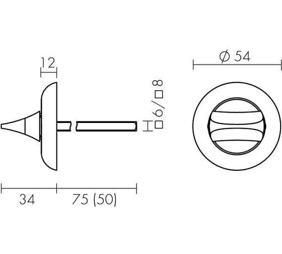 Поворотная ручка FUARO BKW8x75.R.HMR54 (HMR8x75) BL-24 черный 42341