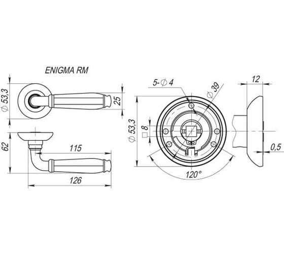 Раздельная ручка FUARO R.RM54.ENIGMA (ENIGMA RM) SN/CP-3 матовый никель/хром 27659