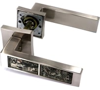 Дверные ручки на розетке Левша ORO TIGER 203-13E Q50 никель матовый/черный тигровый У2-2009.НМ