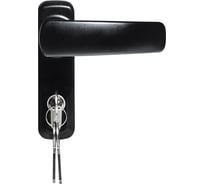 Внешняя нажимная ручка для противопожарных дверей Doorlock DL PD900FR/H1, черная, с цилиндром, толщина двери до 105 мм 75441