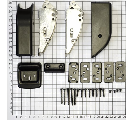 Верхняя и нижняя защелки для противопожарных и наружных дверей Doorlock DL PD900FR/L, черные, в комплекте ответные планки с регулирируемыми пластинами 75440