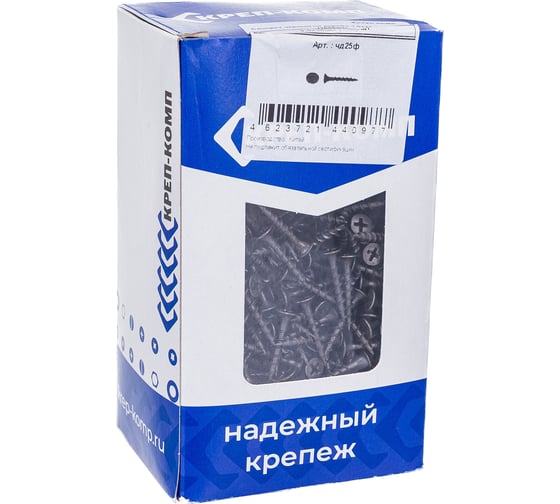 Саморез по дереву КРЕП-КОМП черный 3,5х25 1000шт чд25ф